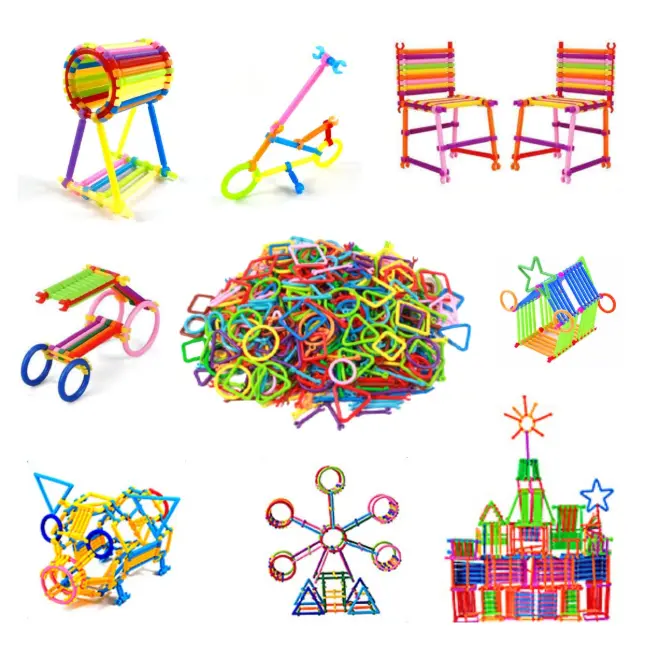 INDIJOYTOYS Assembly Colorful Educational Building Smart City Blocks for Kids (200+ Stick)