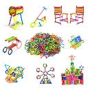 INDIJOYTOYS Assembly Colorful Educational Building Smart City Blocks for Kids (200+ Stick)