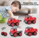 INDIJOY TOYS 4-in-1 Fire Rescue Truck – DIY STEM Fun! 🚒🔧 (Pack of 1)