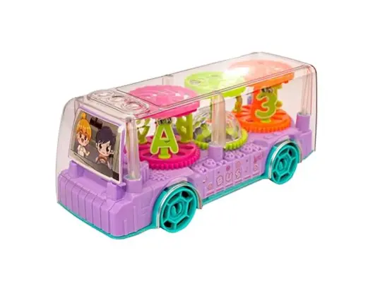 INDIJOY TOYS 3D Bus Toy – 360° Spin, Lights & Music! 🚍✨